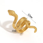 18K Gold Plated Hollow Snake Chain Ring