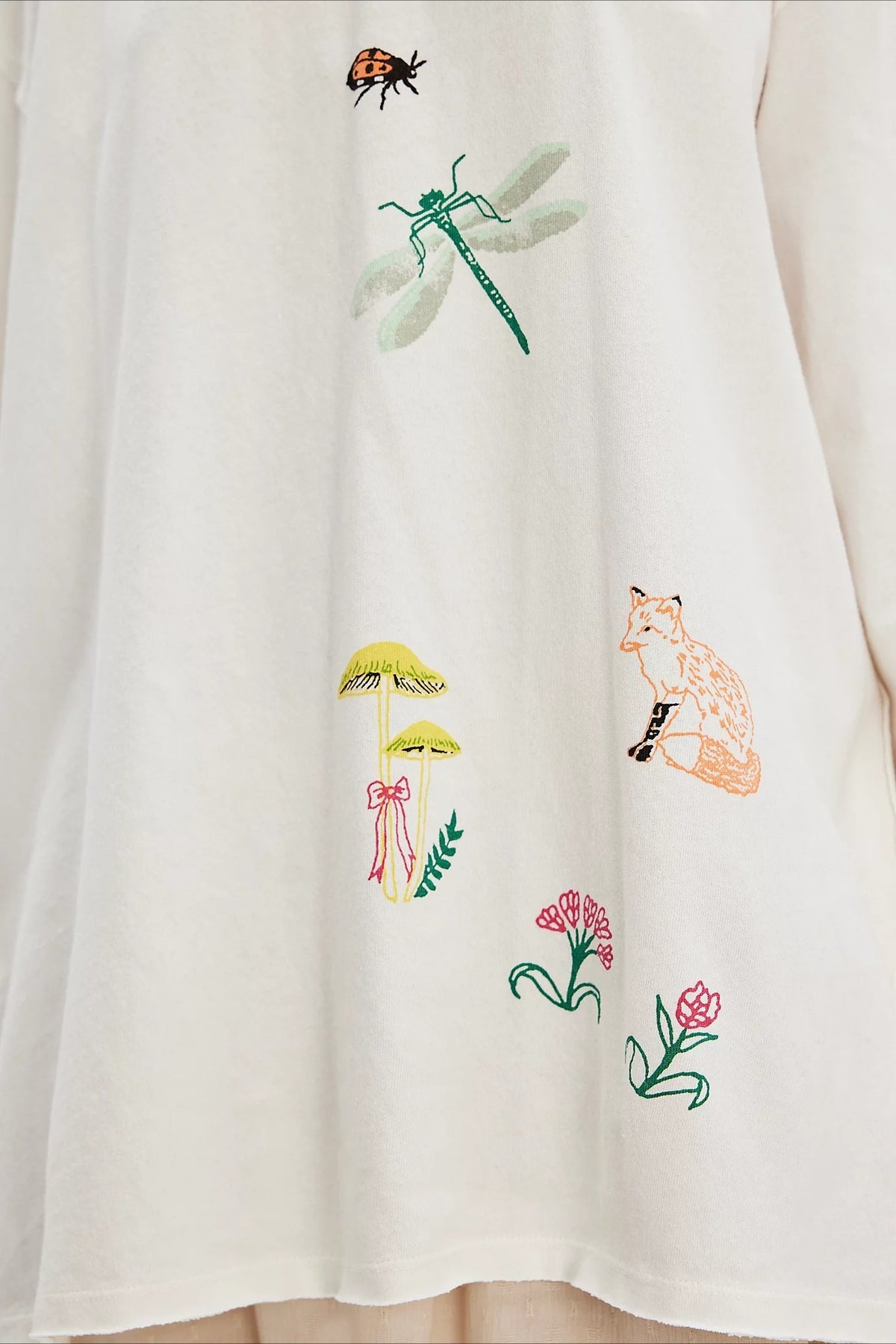 Floral Bee Embroidered Crew Neck Sweatshirt