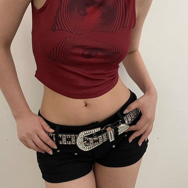 Y2K Chic Rhinestone Wide Waist Belt Main image