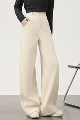 Fleece Lined Wool Blend Knit Pants