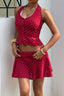 Red Polka Dot Halter Skirt Set