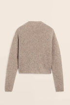 Casual Minimalist Semi Turtleneck Knit Cardigan