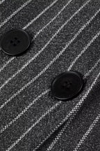Knit Stripe Wool Blend Casual Overcoat