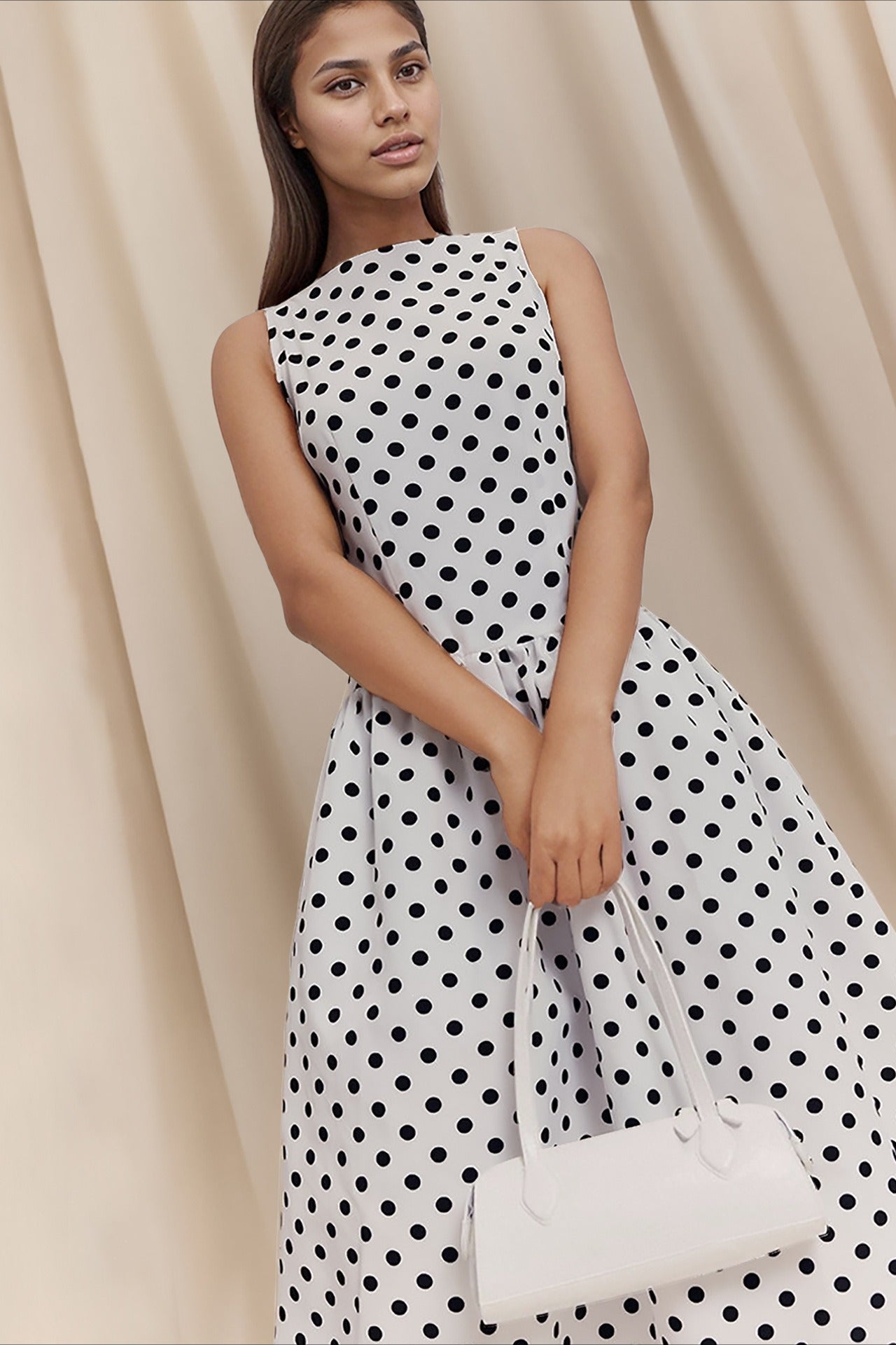 Chic Polka Dot Sleeveless Maxi Dress Secondary image