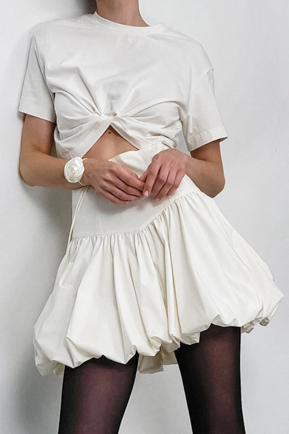 Cotton A-Line High Waist Versatile Mini Skirt Main image
