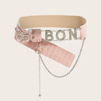 Vintage Leather Butterfly Buckle Belt