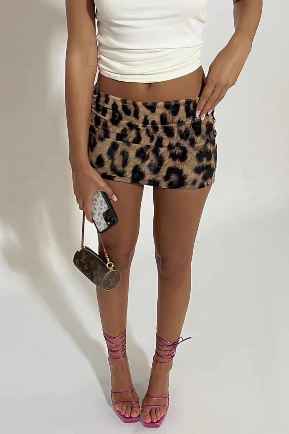 Leopard Print Stretchy Bodycon Mini Skirt Secondary image
