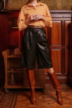 High Waist Turn Up Hem Slim Casual Shorts