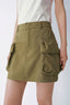 Patch Pockets Olive Utility Cargo Mini Skort