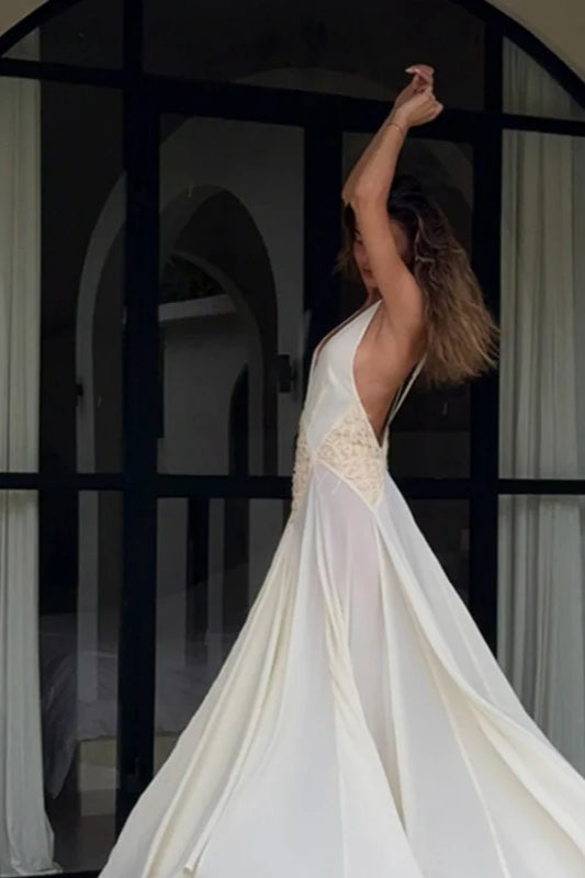 Backless V-Neck Boho Dress Secondary image