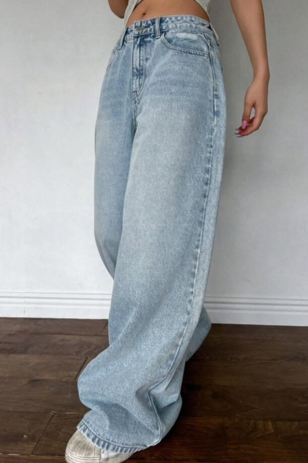 Washed Vintage Relaxed Wide Leg Jeans Secondary image