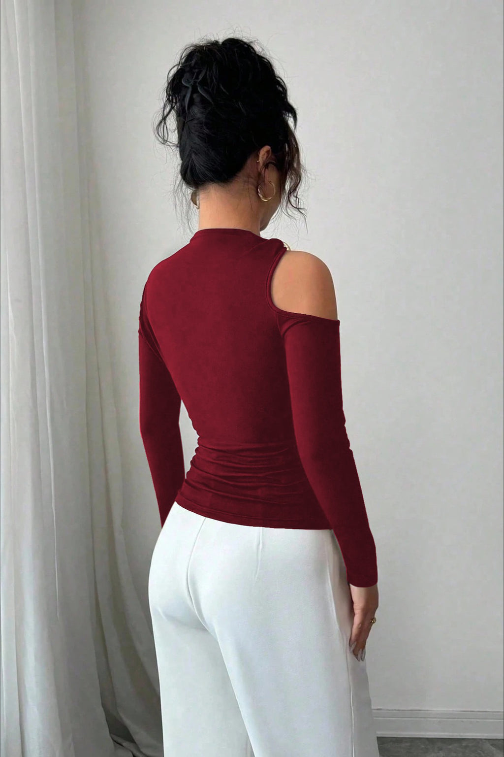 Metallic Trim Bodycon Knit Top