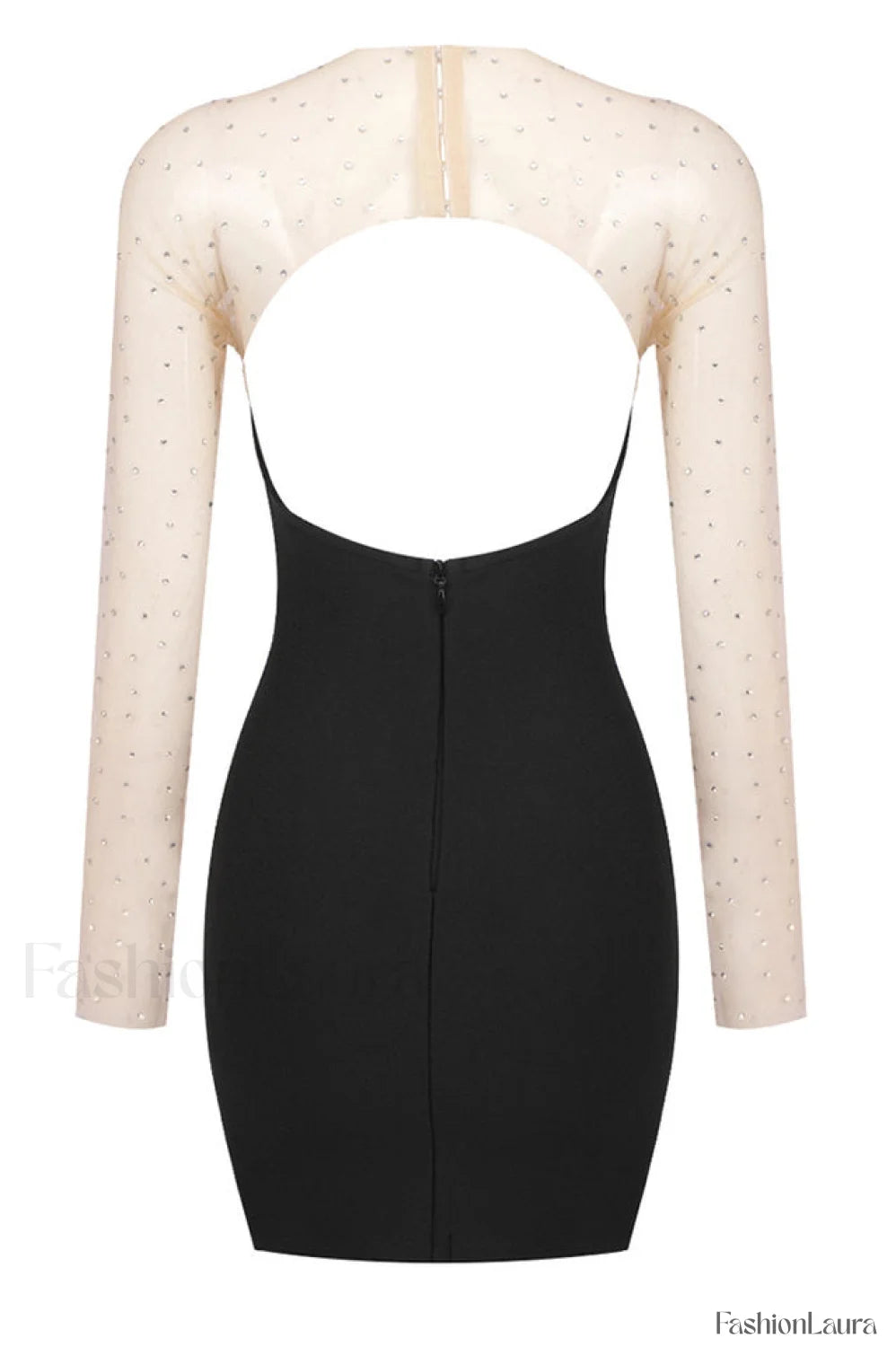 Aarohi Crystal Stylish Mesh Mini Dress