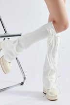 Lace Trim Slouchy Flared Leg Warmers