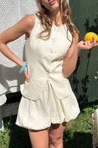 Vest Top Bubble Mini Skirt Set