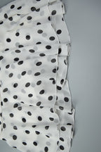 White Polka Dot Halter Backless A Line Mini Dress