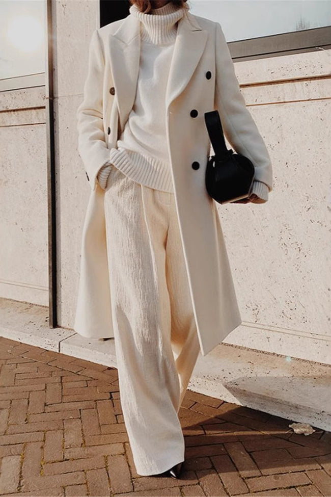 Double Breasted Slim Coat S / White coats Main image