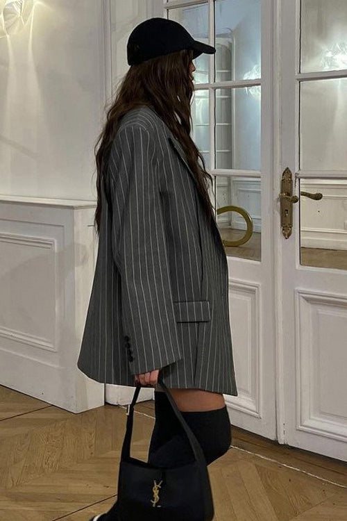 Fashion Striped Suit Blazer Two Piece Set Secondary image