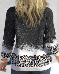 And Leopard Santa Design Sweatshirt Christmas Hoodies-L