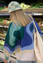 Abstract Print Jumper Knit Sweater Sweaters