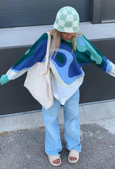 Abstract Print Jumper Knit Sweater Sweaters