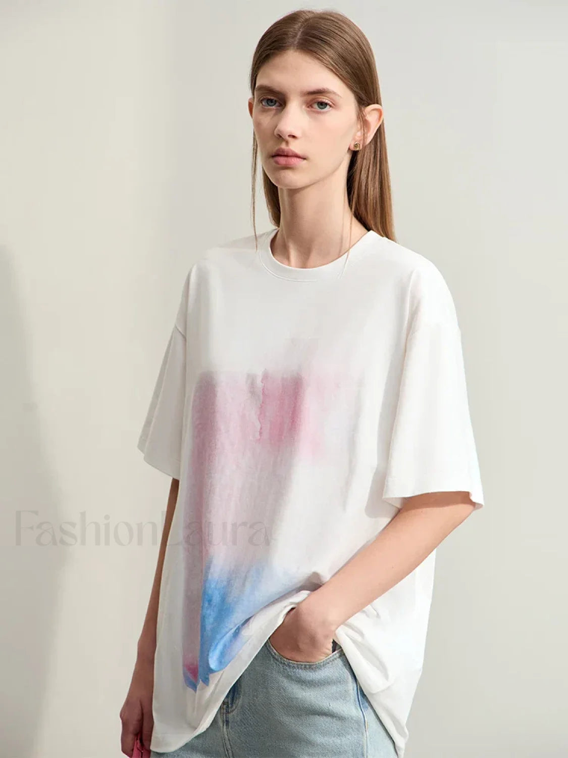 Abstract Print Loose Fit T Shirt Main image