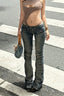 Vintage Panel Low Rise Fitted Straight Leg Jeans
