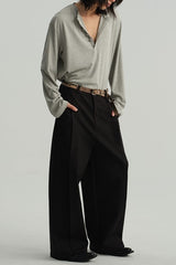 Henley Neck Soft Comfortable Long Sleeve Tee