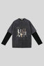 Washed Blurred Portrait Layered Long Sleeve T-Shirt
