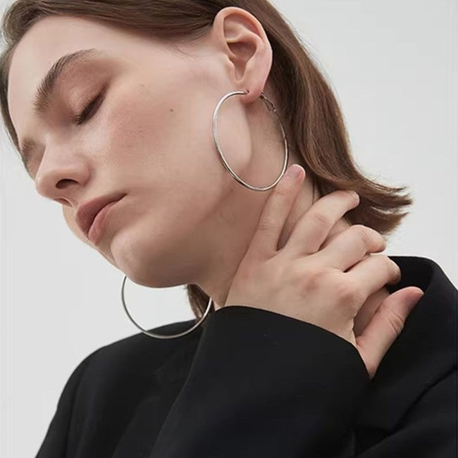 Oversized Titanium Steel Hoop Earrings Main image