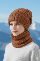 2-Piece Winter Knit Ear Warmer Hat And Scarf Set