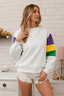 Color Block Sleeve Crew Neck Sweatshirt