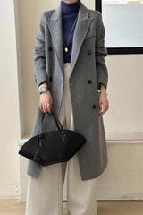 Elegant Double Breasted Wool Overcoat