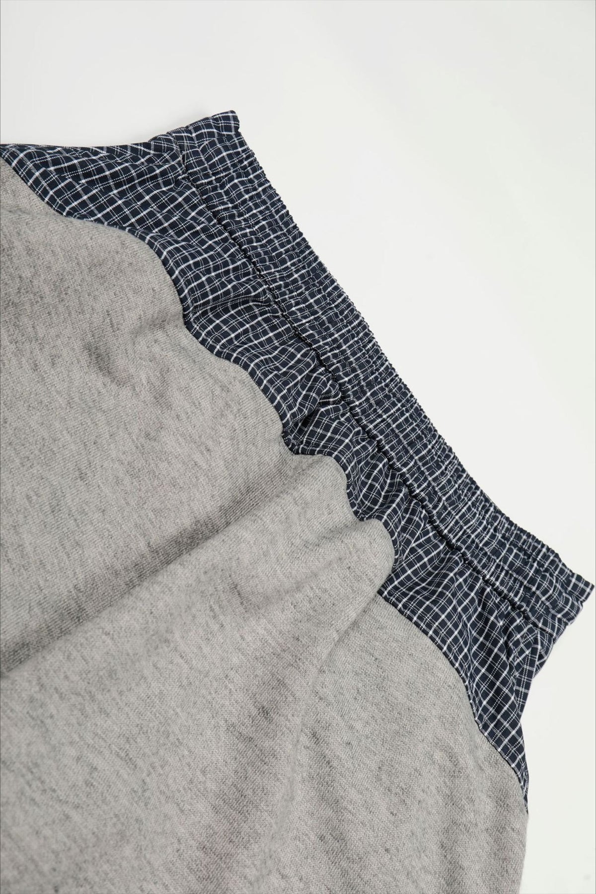 Plaid Panel Barrel Leg Sweatpants