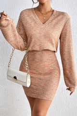 Backless Long Sleeve Knit Sweater Dress