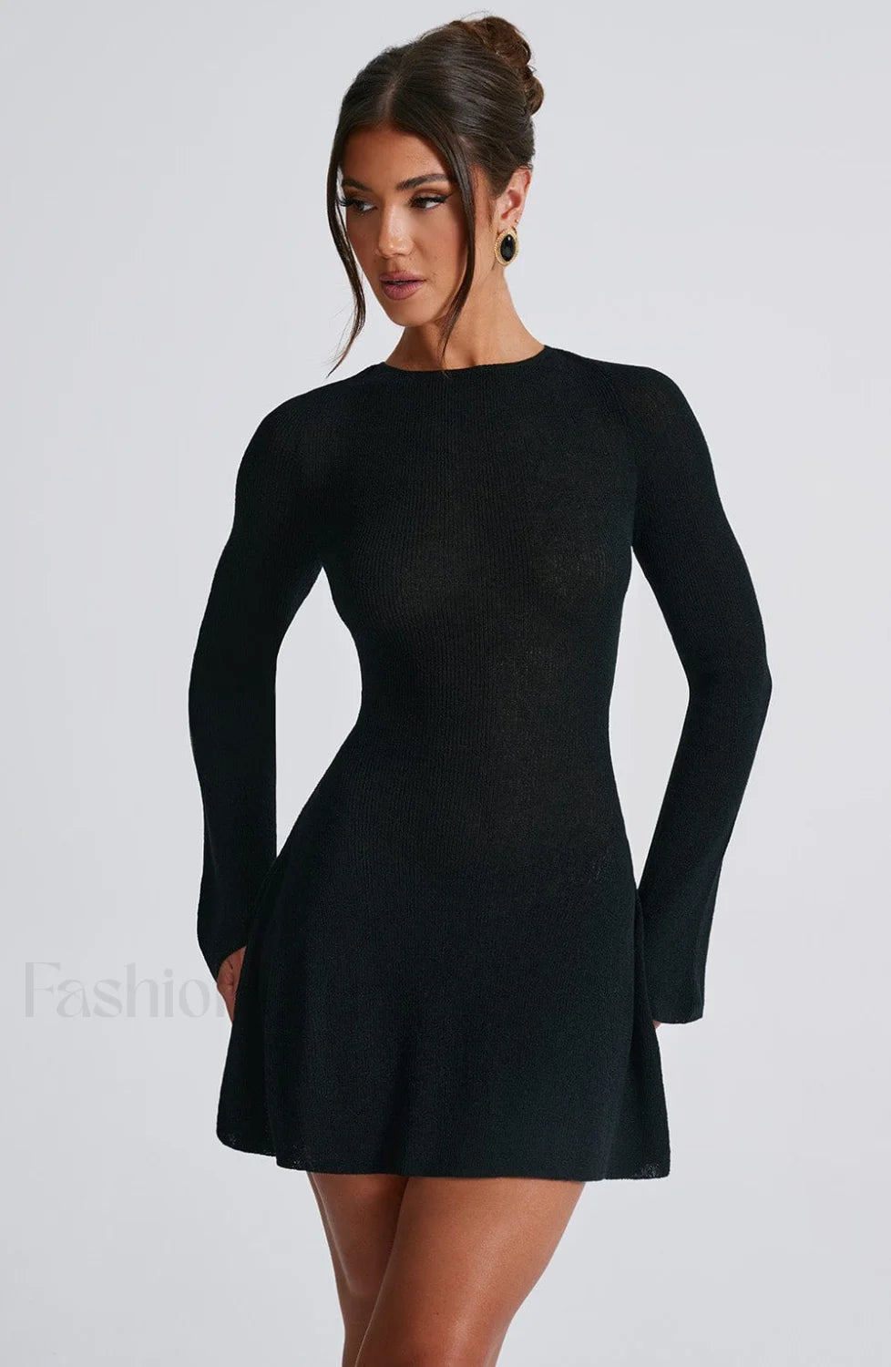 Adalee Mini Graceful Dress - Black Secondary image