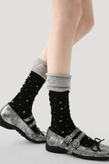 Two Tone Slouchy Letter Printed Socks