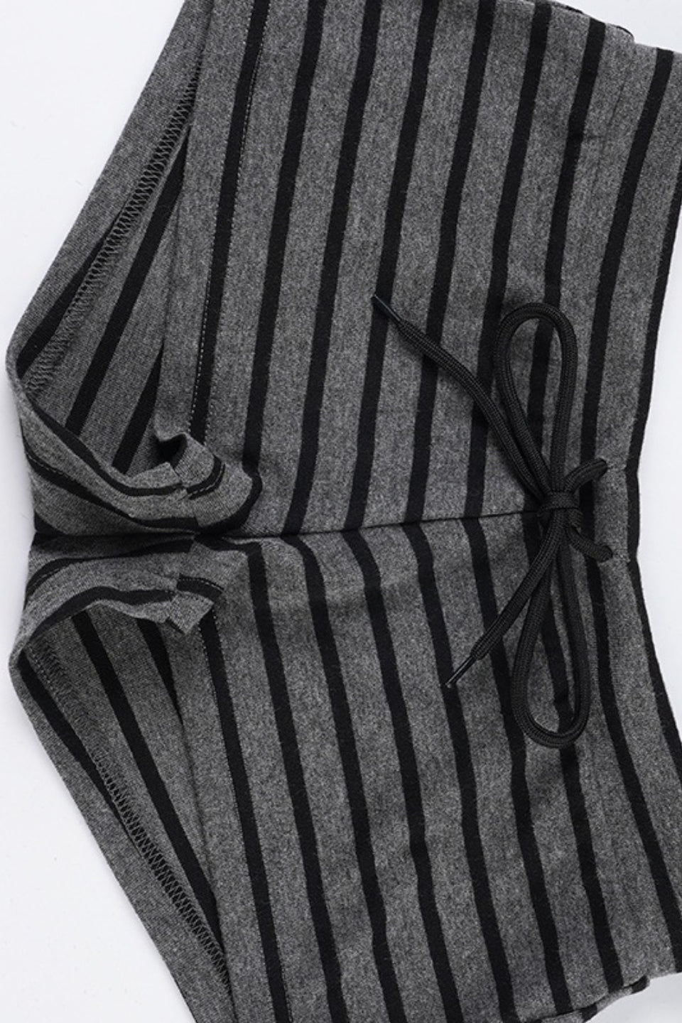 Striped Off Shoulder Cropped Top Shorts Set