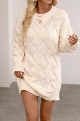 Argyle Knit Bodycon Sweater Dress