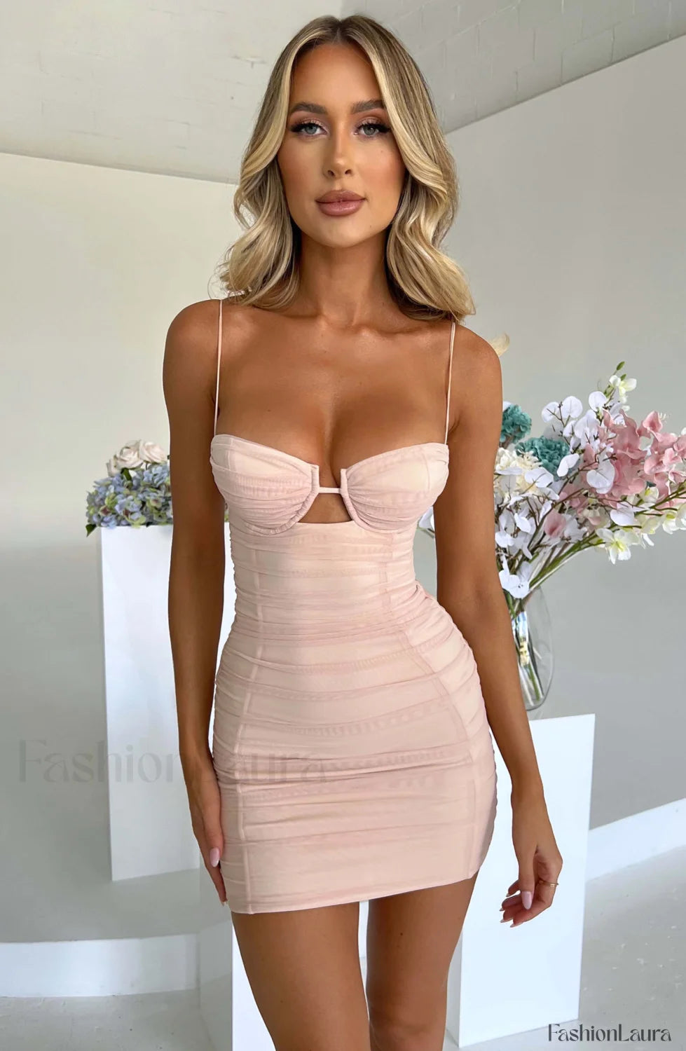 Adina Mini Graceful Dress Nude XS Dress