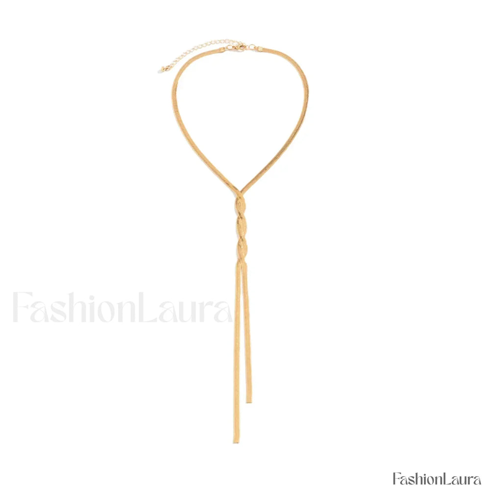 Adjustable Flat Temperament Weave Link Chest New Necklace