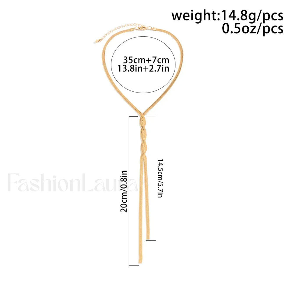 Adjustable Flat Temperament Weave Link Chest New Necklace