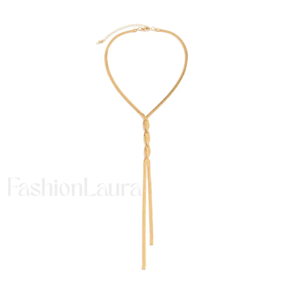 Adjustable Flat Temperament Weave Link Chest New Necklace