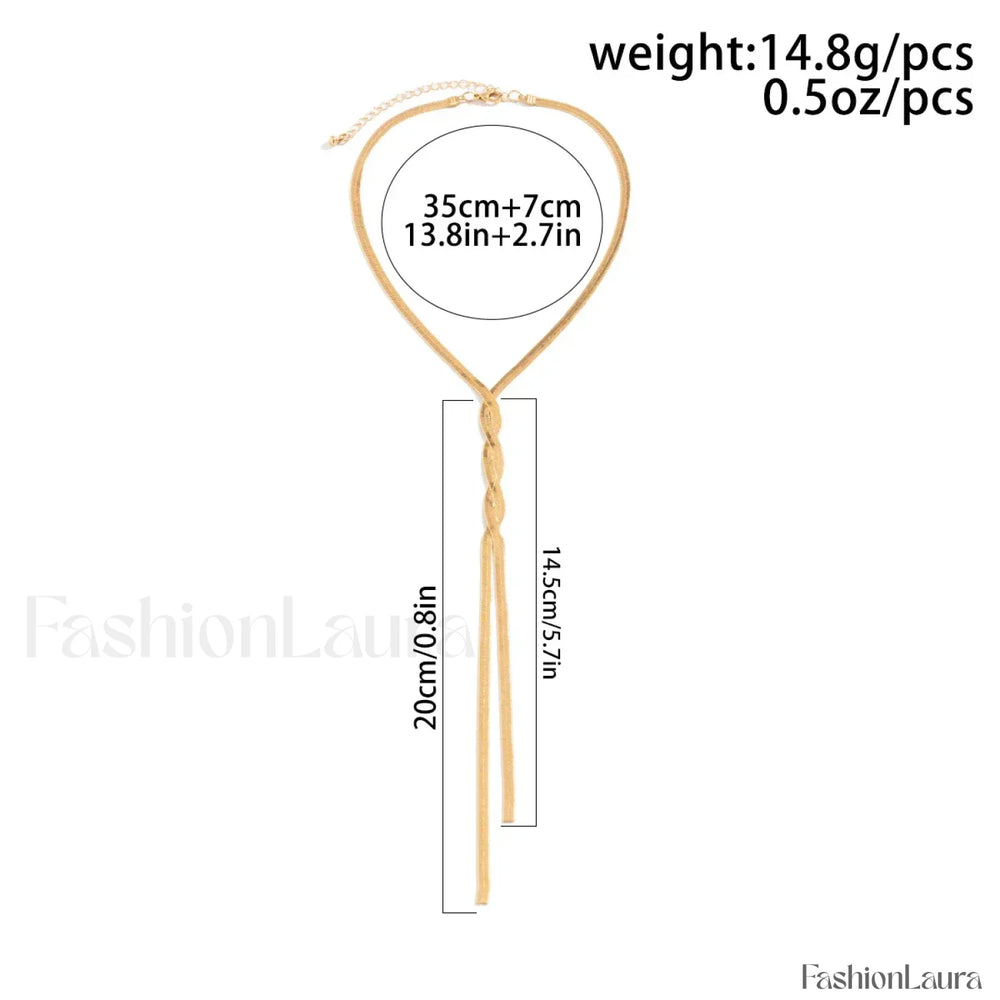 Adjustable Flat Temperament Weave Link Chest New Necklace