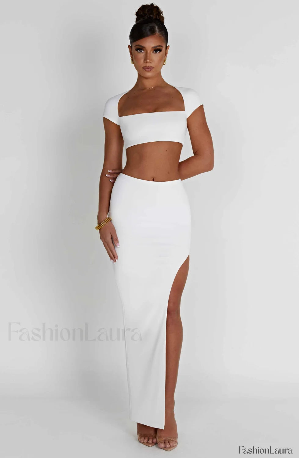 Adorn Maxi Graceful Skirt Ivory Skirt