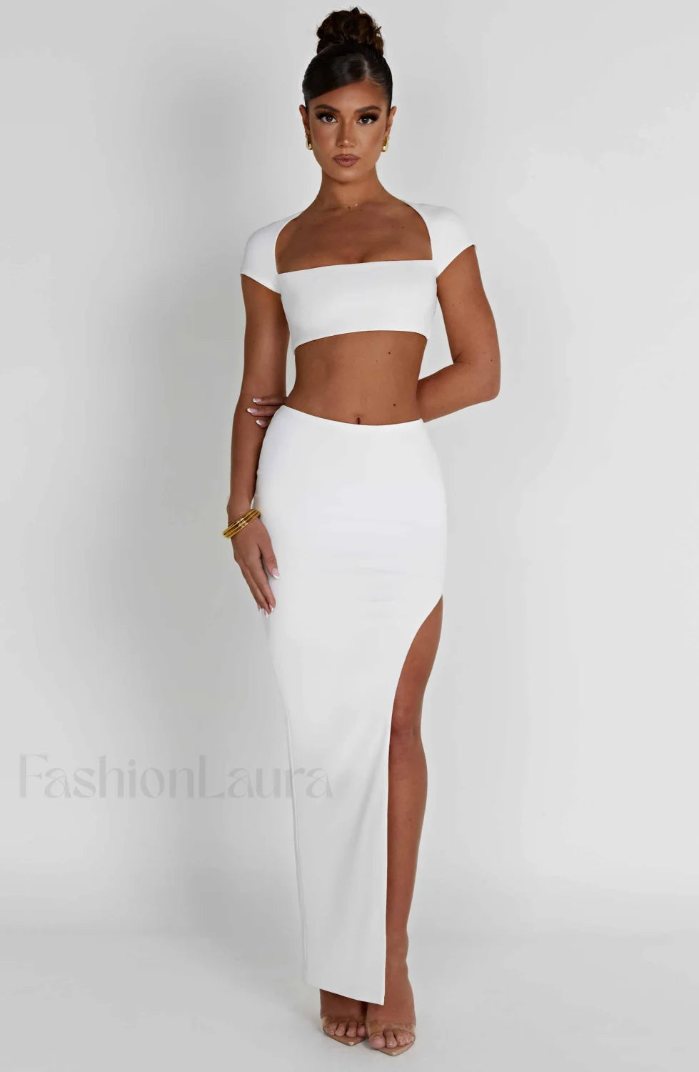 Adorn Maxi Graceful Skirt Ivory Skirt