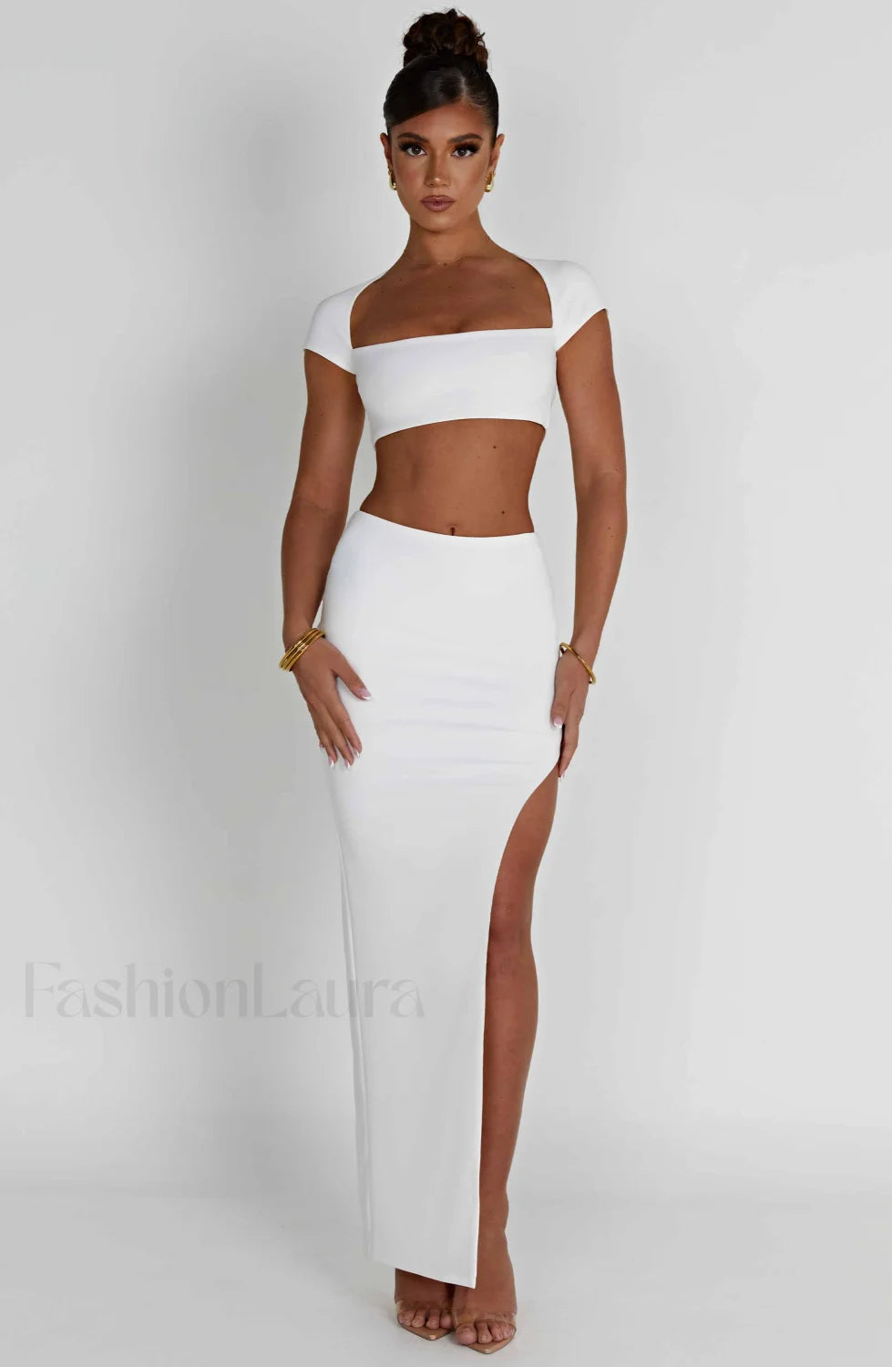 Adorn Maxi Graceful Skirt Ivory Skirt