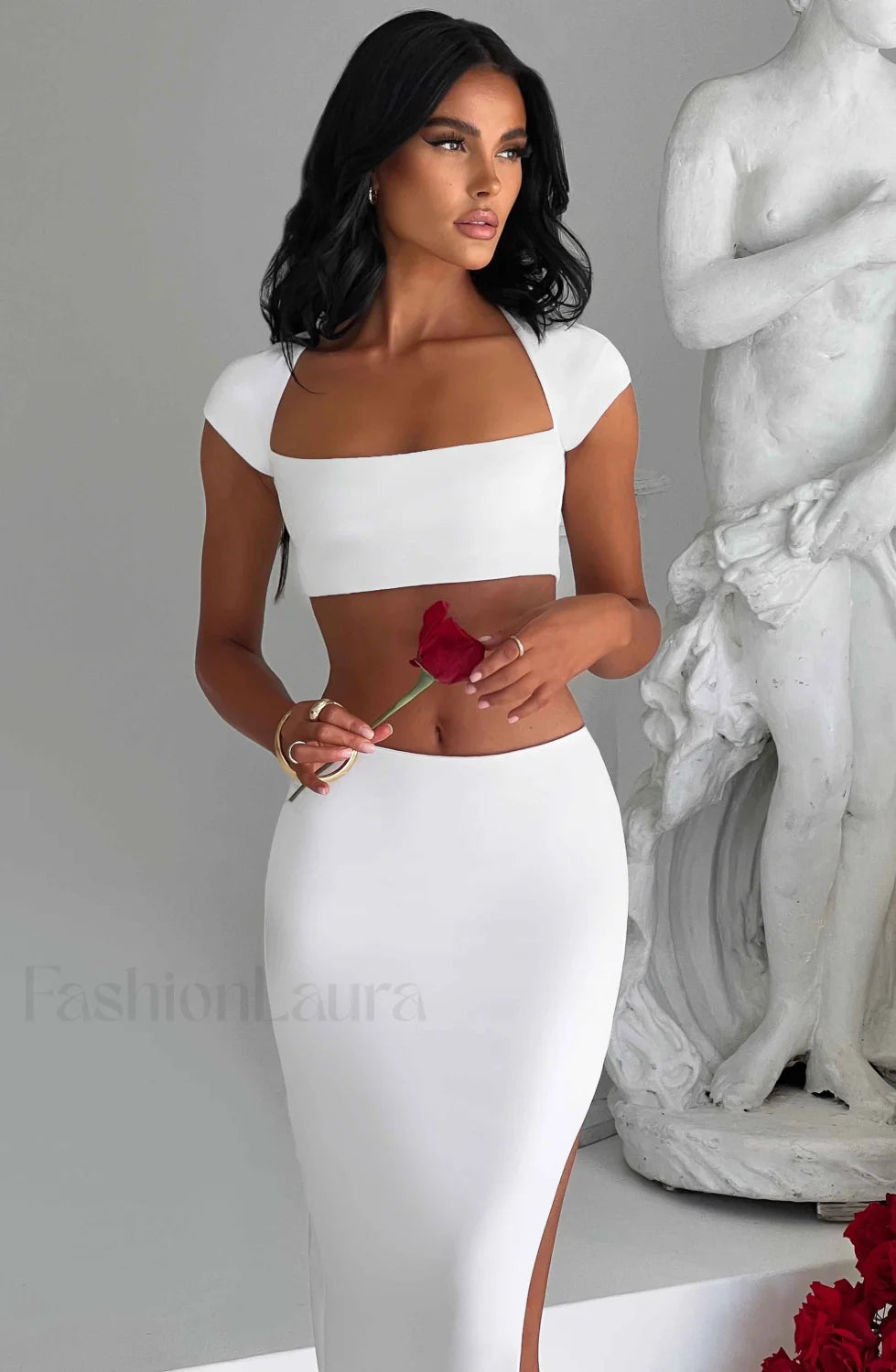 Adorn Maxi Graceful Skirt Ivory Skirt