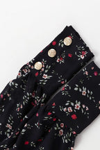 Ruffle Collar Long Sleeve Floral Dress
