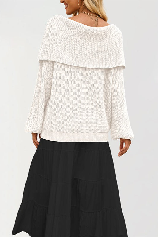 Off Shoulder Loose Knit Pullover Sweater Secondary image